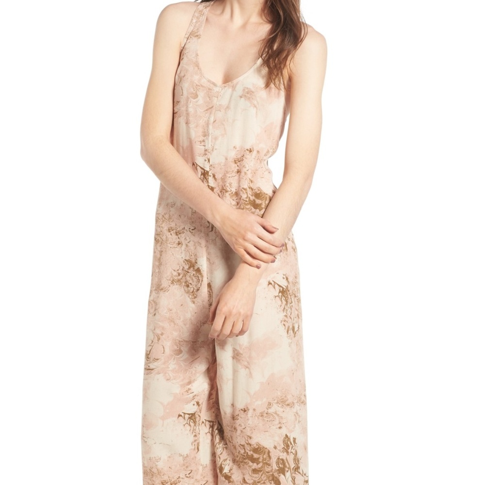 Hinge Women Racer Back Jumpsuit- Tan